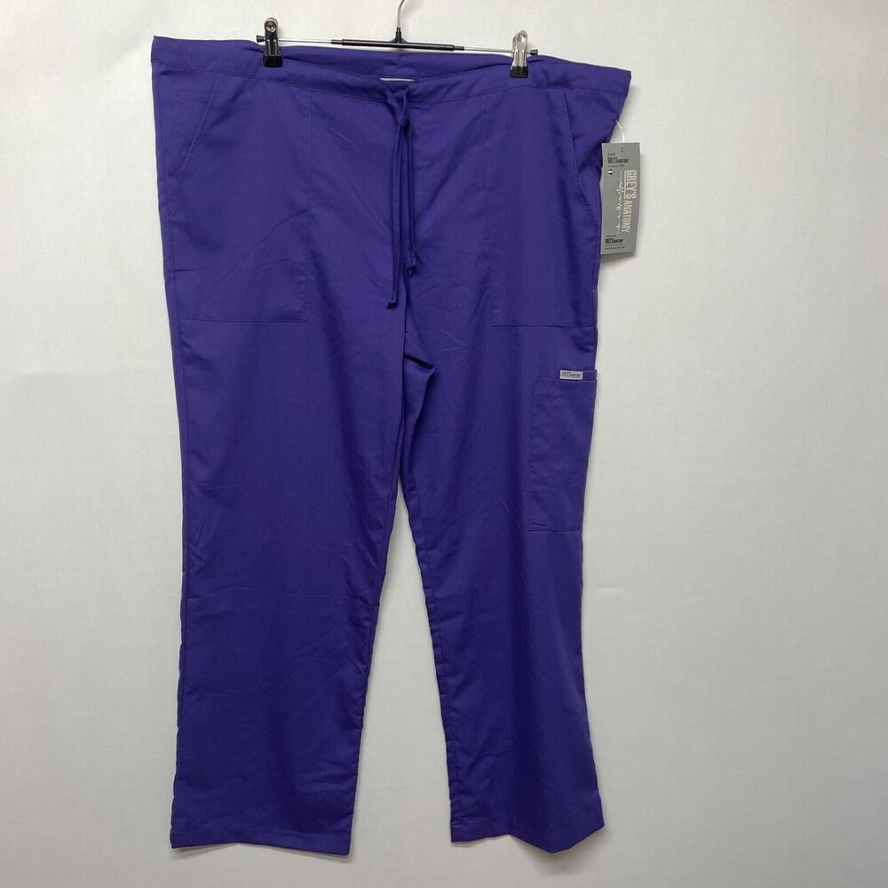 NWT Grey's Anatomy Adult Drawstring Scrub Pants Size Extra Large Purple M236 -16
